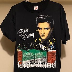elvis presley in graceland vintage tee